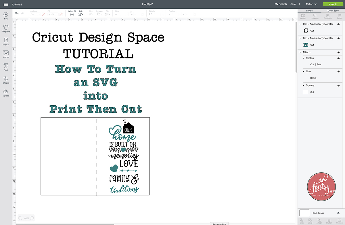 Cricut Design Space How to Turn an SVG into a Print Then Cut 1